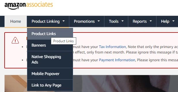 Amazon Affiliate Product Link Selection