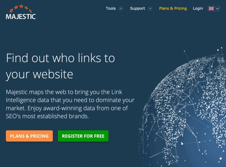 SEO tool that helps link building : Majestic
